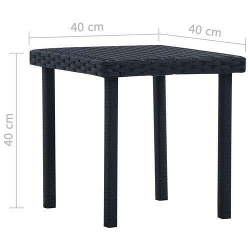 Havebord 40 x 40 x 40 cm polyrattan sort