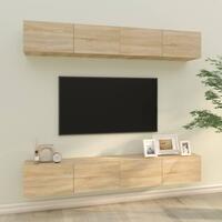 Væghængte tv-skabe 4 stk. 100x30x30 cm sonoma-eg