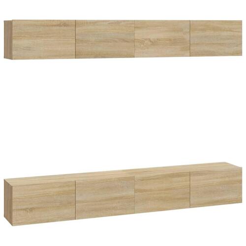 Væghængte tv-skabe 4 stk. 100x30x30 cm sonoma-eg