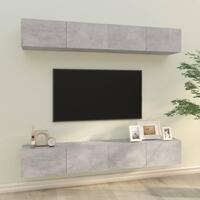 Væghængte tv-skabe 4 stk. 100x30x30 cm betongrå