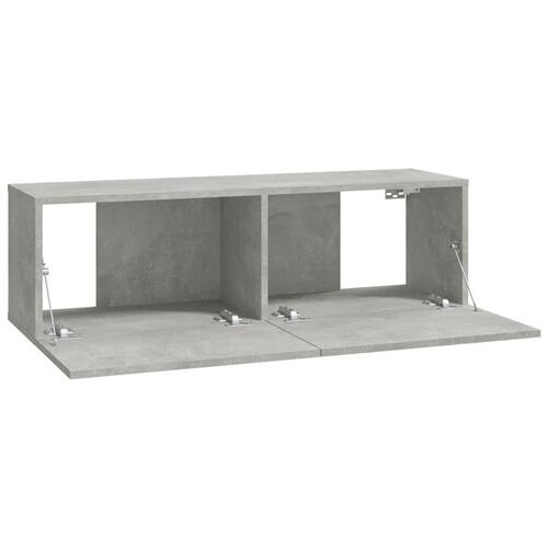 Væghængte tv-skabe 4 stk. 100x30x30 cm betongrå