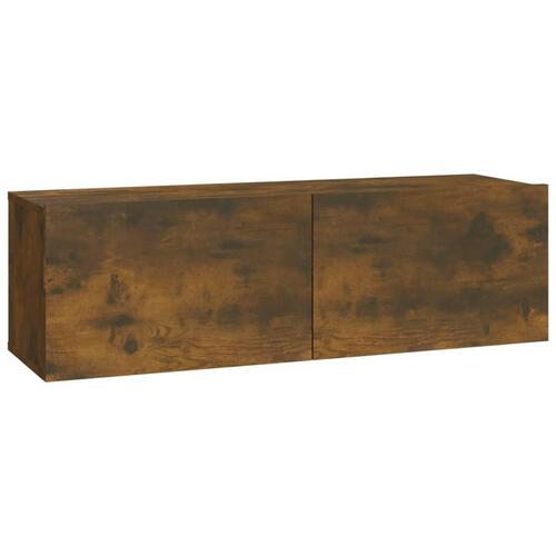 Væghængte tv-skabe 4 stk. 100x30x30 cm røget egetræsfinish