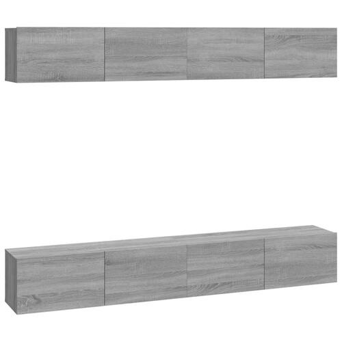Væghængte tv-skabe 4 stk. 100x30x30 cm grå sonoma-eg