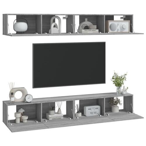 Væghængte tv-skabe 4 stk. 100x30x30 cm grå sonoma-eg