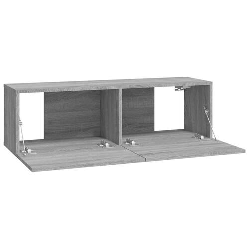 Væghængte tv-skabe 4 stk. 100x30x30 cm grå sonoma-eg