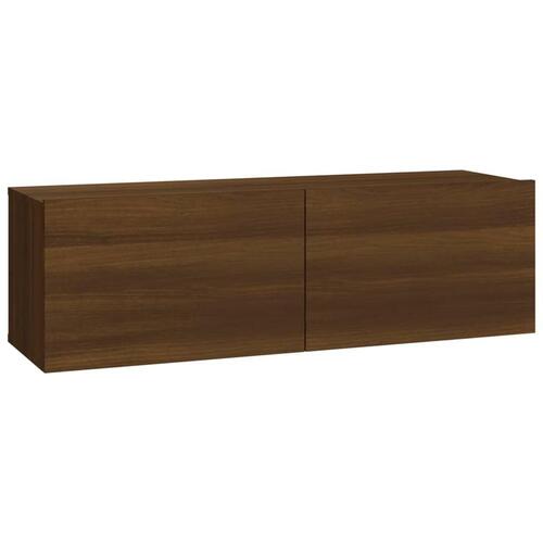 Væghængte tv-skabe 4 stk. 100x30x30 cm brun egetræsfarve