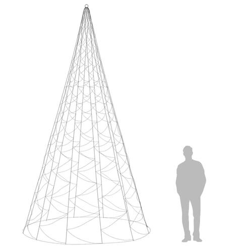 Juletræ til flagstang 1400 LED'er 500 cm blåt lys