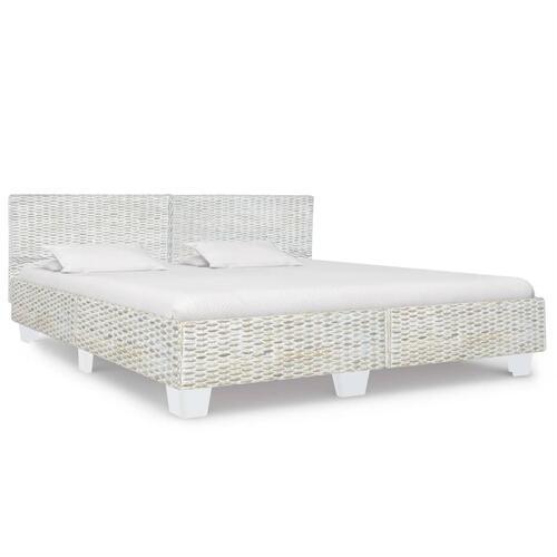 Sengestel 180x200 cm naturlig rattan grå