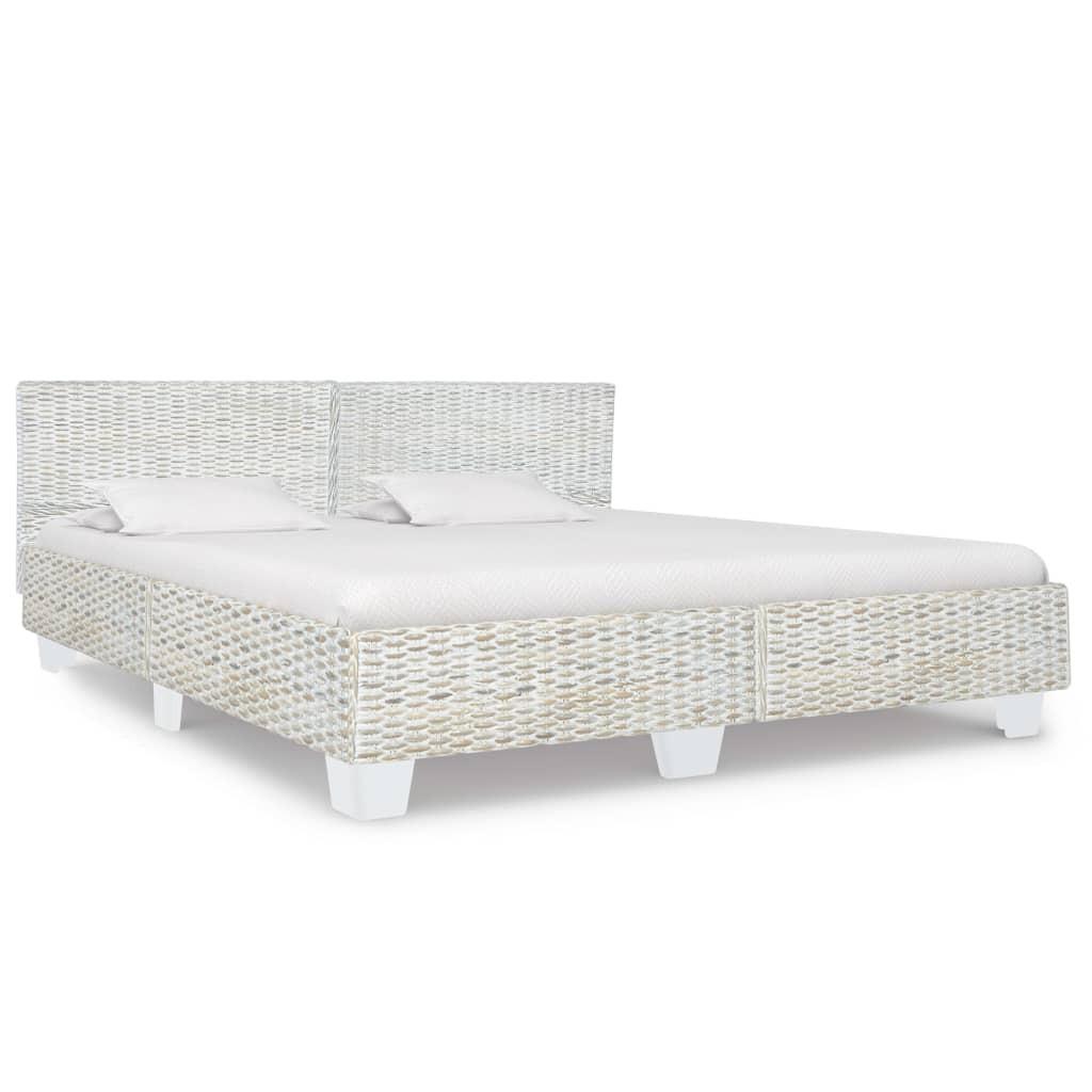 Sengestel 180x200 cm naturlig rattan grå