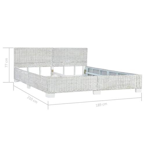 Sengestel 180x200 cm naturlig rattan grå