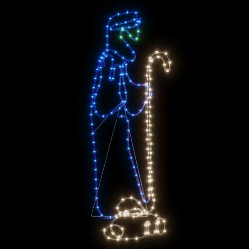 Fårehyrde og lam julefigur 168 LED'er 102,5x35 cm