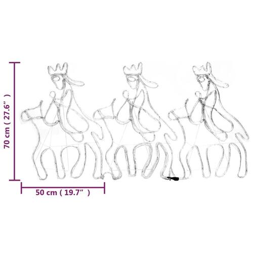 De tre vise mænd julefigur 504 LED-lys 70x50 cm