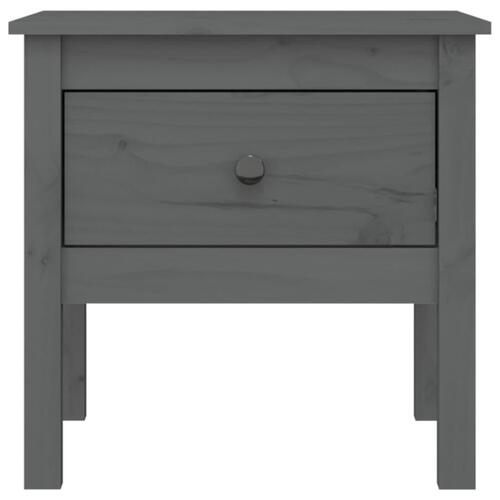 Sidebord 50x50x49 cm massivt fyrretræ grå