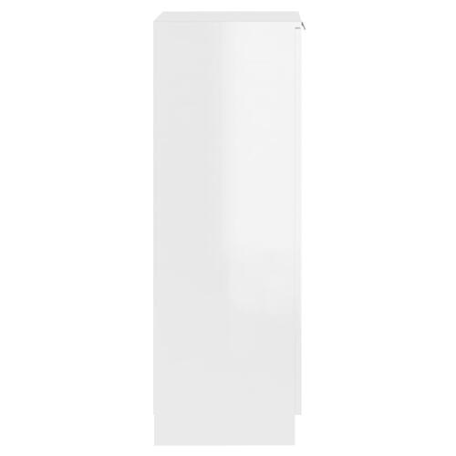 Skoskab 30x35x100 cm konstrueret træ hvid højglans