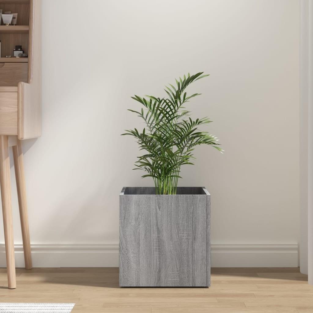 Plantekasse 40x40x40 cm konstrueret træ grå sonoma-eg