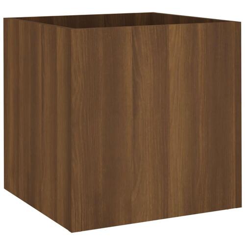 Plantekasse 40x40x40 cm konstrueret træ brun egetræsfarve