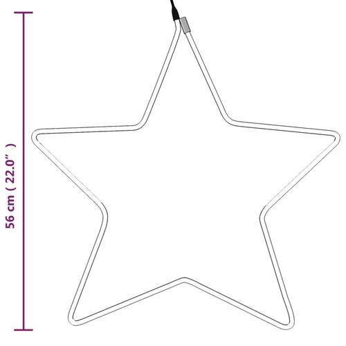 Stjerne julefigur 48 LED'er 56 cm varmt hvidt lys