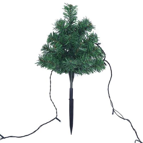 Juletræer til havesti 6 stk. med LED-lys 45 cm PVC varm hvid