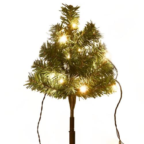 Juletræer til havesti 6 stk. med LED-lys 45 cm PVC varm hvid