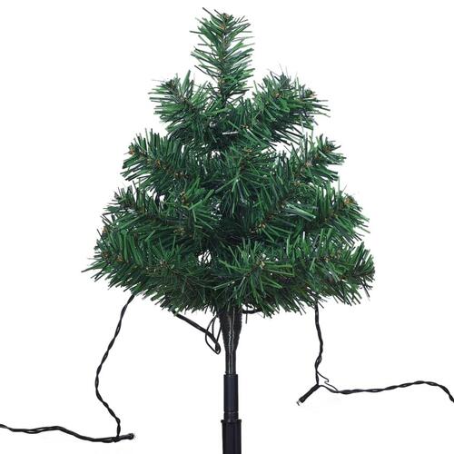 Juletræer til havesti 6 stk. med LED-lys 45 cm PVC varm hvid
