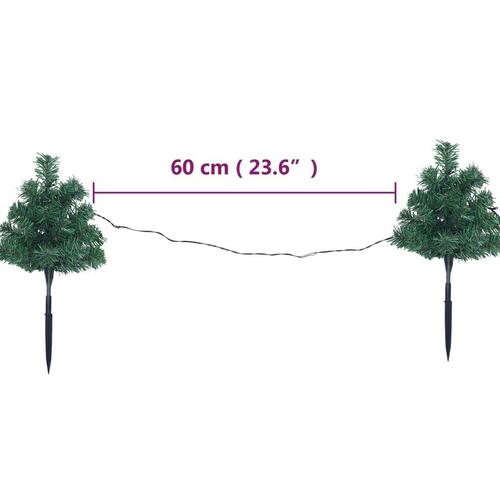 Juletræer til havesti 6 stk. med LED-lys 45 cm PVC varm hvid