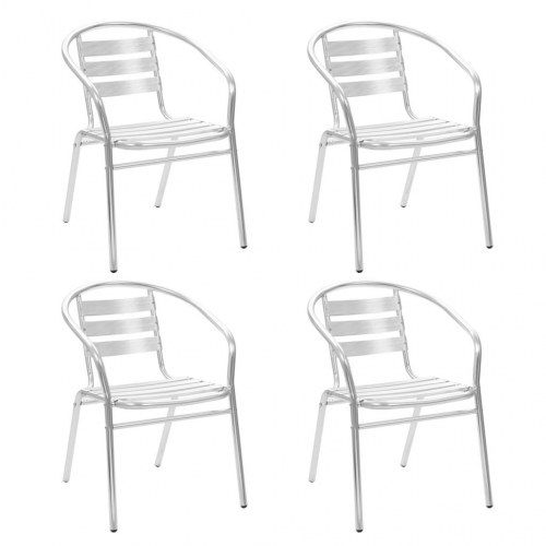 Stabelbare havestole 4 stk. aluminium