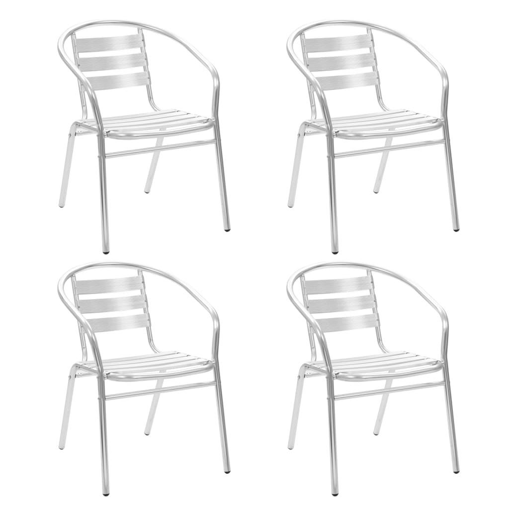 Stabelbare havestole 4 stk. aluminium