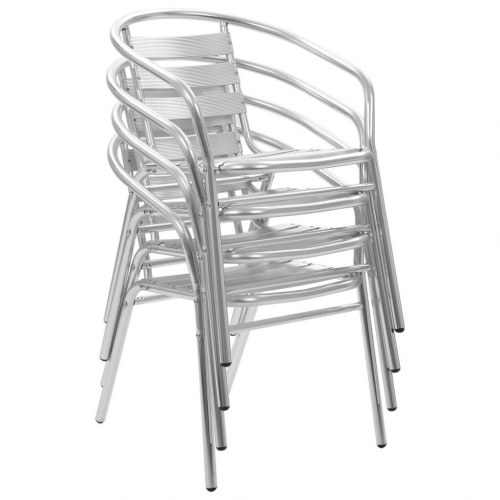 Stabelbare havestole 4 stk. aluminium