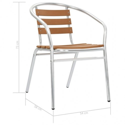 Stabelbare havestole 4 stk. aluminium og WPC sølvfarvet