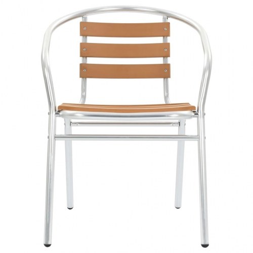 Stabelbare havestole 2 stk. aluminium og WPC sølvfarvet