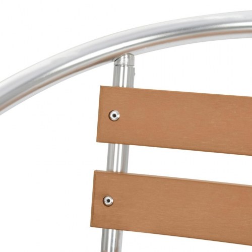 Stabelbare havestole 2 stk. aluminium og WPC sølvfarvet