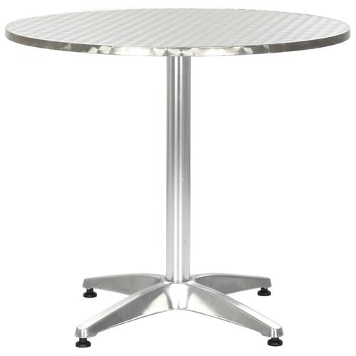 Havebord 80 x 70 cm aluminium sølvfarvet