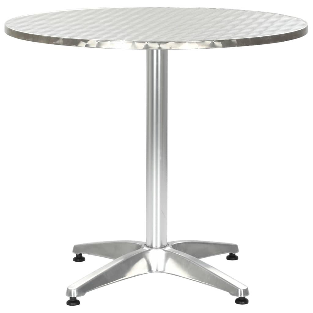 Havebord 80 x 70 cm aluminium sølvfarvet