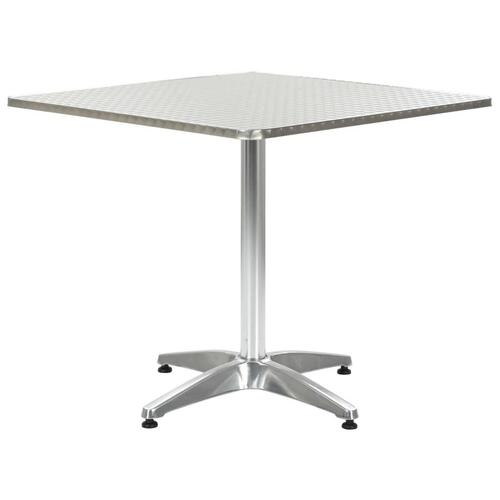 Havebord 80 x 80 x 70 cm aluminium sølvfarvet