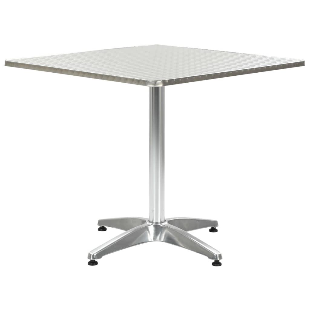 Havebord 80 x 80 x 70 cm aluminium sølvfarvet