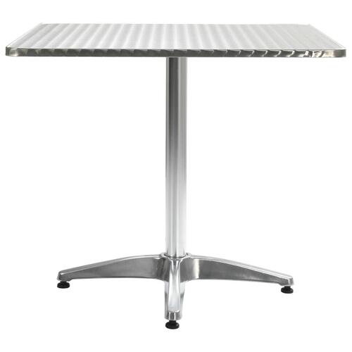 Havebord 80 x 80 x 70 cm aluminium sølvfarvet