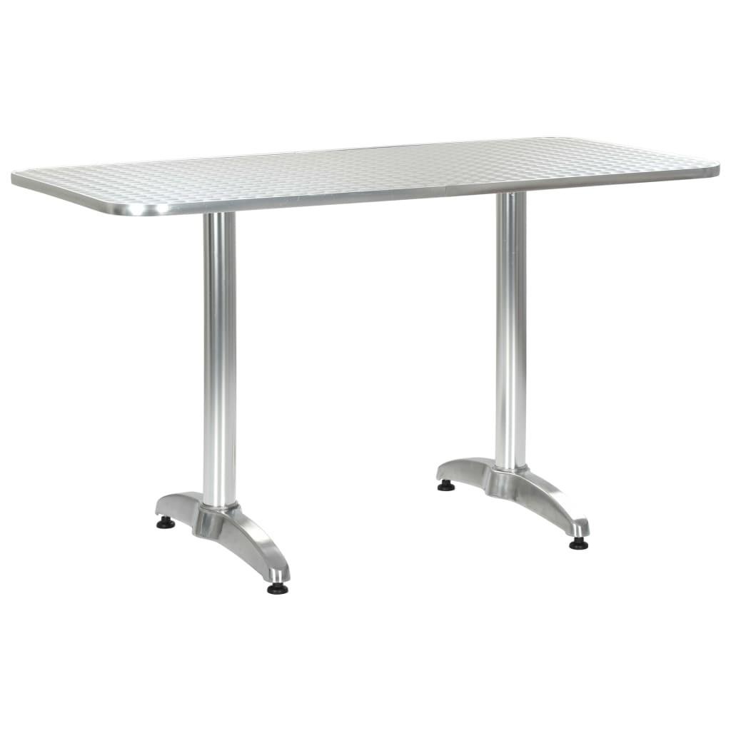 Havebord 120 x 60 x 70 cm aluminium sølvfarvet
