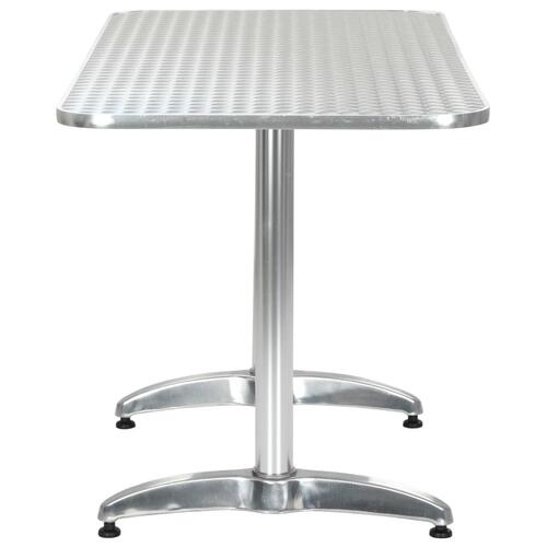 Havebord 120 x 60 x 70 cm aluminium sølvfarvet