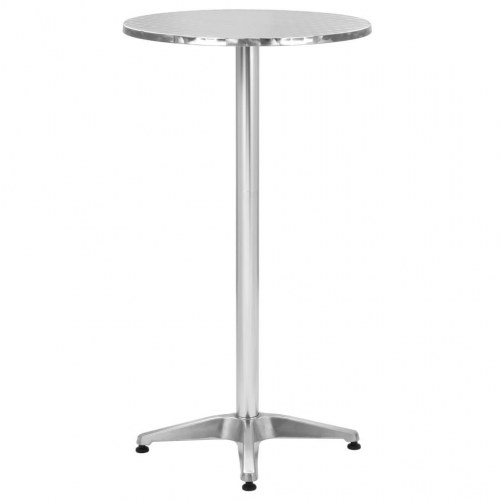 Foldbart havebord 60 x (70-110) cm aluminium sølvfarvet