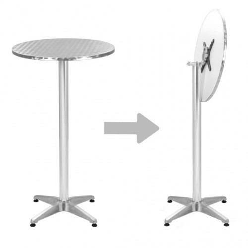 Foldbart havebord 60 x (70-110) cm aluminium sølvfarvet