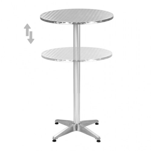 Foldbart havebord 60 x (70-110) cm aluminium sølvfarvet
