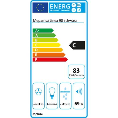 Konventions-emhætte Mepamsa LINEA 60 NEGRA Sort 560 m3/h