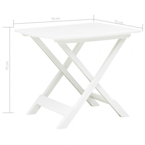 Foldbart havebord 79 x 72 x 70 cm plastik hvid
