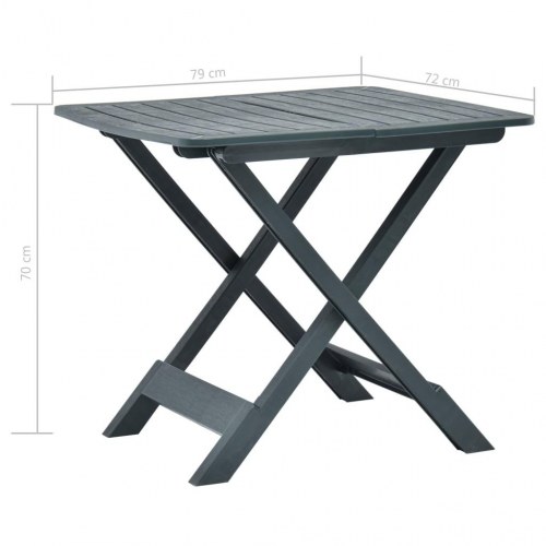 Foldbart havebord 79 x 72 x 70 cm plastik grøn