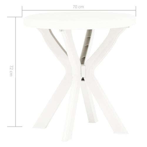 Bistrobord Ø70 cm plastik hvid