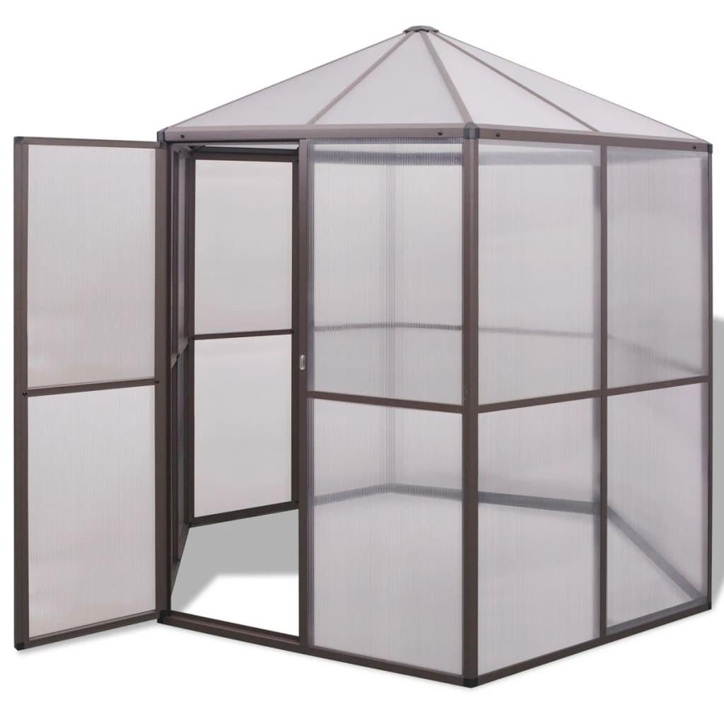 Drivhus 240x211x232 cm aluminium