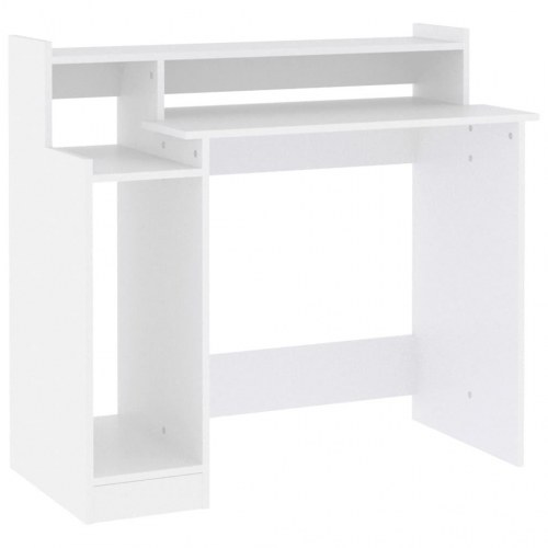 Skrivebord med LED-lys - 97 × 45 × 90 cm, hvidt konstrueret træ