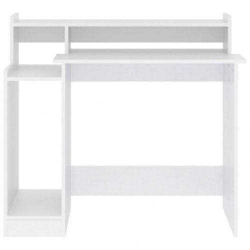 Skrivebord med LED-lys - 97 × 45 × 90 cm, hvidt konstrueret træ