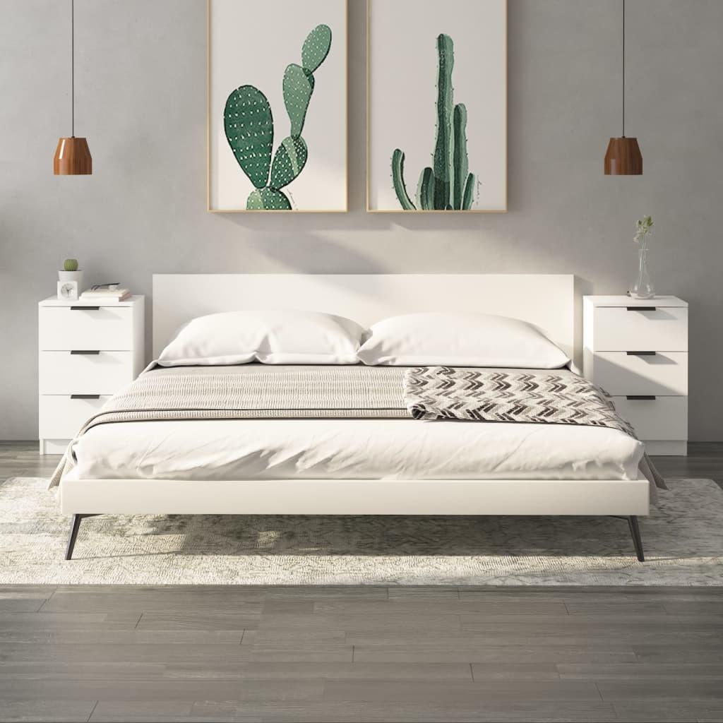 Sengeborde 2 stk. 40x36x65 cm hvid