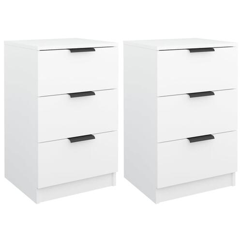 Sengeborde 2 stk. 40x36x65 cm hvid